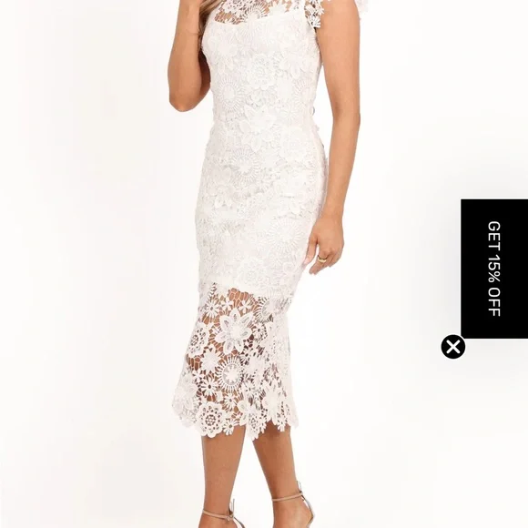 Becca Midi Dress- Petal and Pup White Lace Dress - Picture 2 of 4